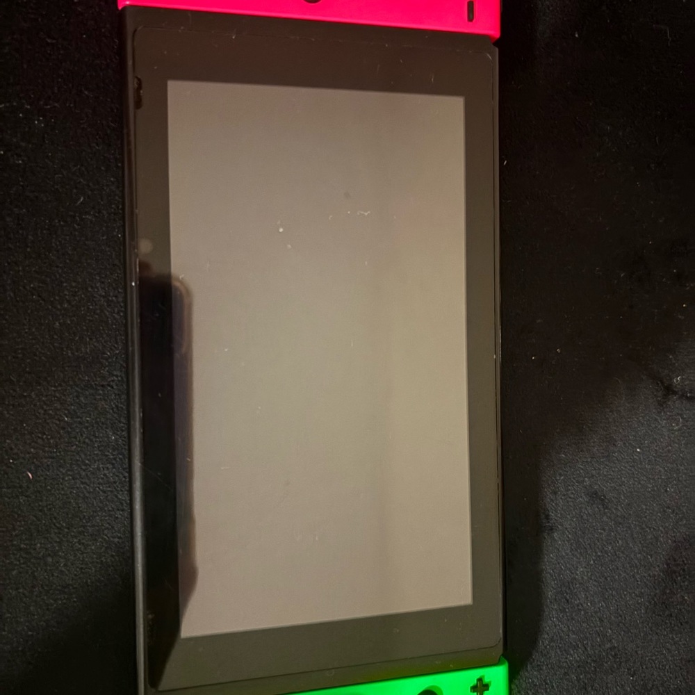 Neon Pink and Green Nintendo Switch W/ Docking Station and AC Adapter